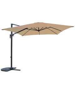 Viseći Alu suncobran 250*250 cm 360° sivo-smeđi