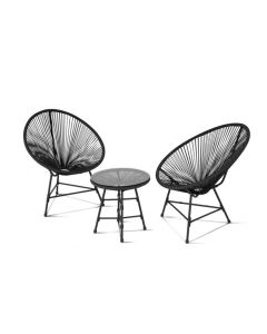 Bistro set 3-dijelni, čelik, PE ratan