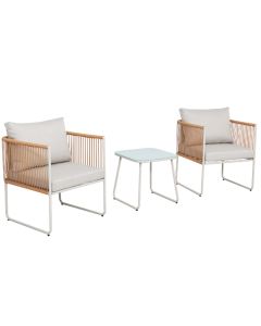 Vrtni sofa set 3-dijelni, okrugli PE ratan