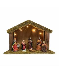 Drvene jaslice 5x LED 26 cm