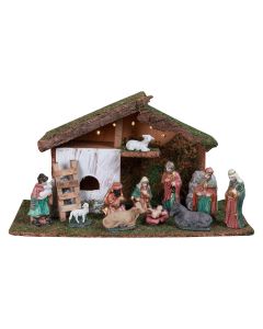 Drvene jaslice 5x LED 47 cm