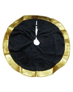 Božićni podložak za jelku, 100 cm, okrugli, zlatno-crni uzorak