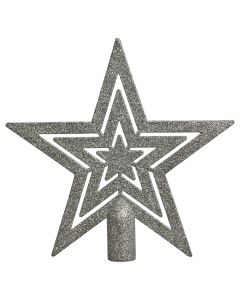 Zvijezda vrh za bor srebrni 18 cm