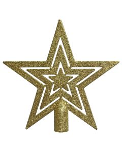 Zvijezda vrh za bor zlatni 18 cm