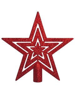 Zvijezda vrh za bor crveni 18 cm