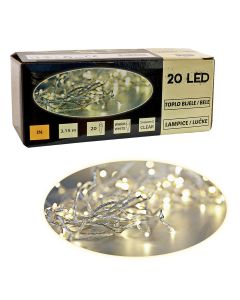 20 LED, lanac, bijelo svjetlo na baterije