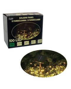100 LED, solarni panel, 4.95 m, na baterije