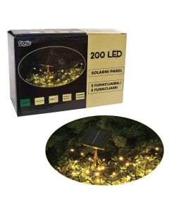 200 LED, solarni panel, 9.95 m, na baterije