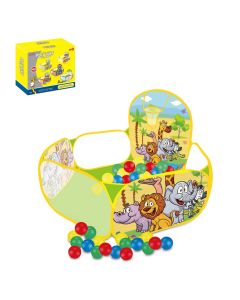 Kućica igraonica s lopticama, žuto-zelena, životinje Savane